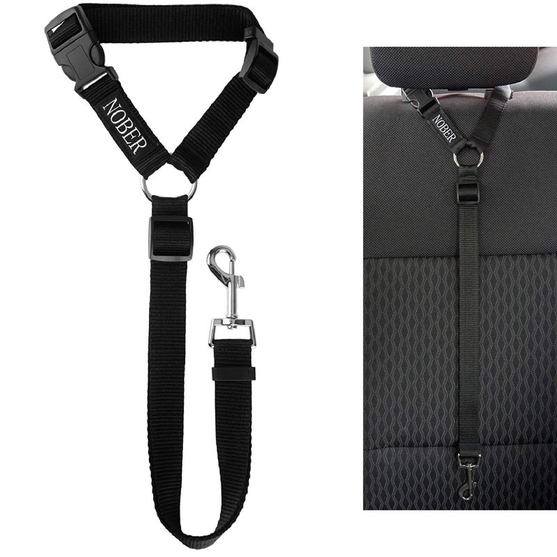NOBER Pet Dog Cat Seat Belts, Car Headrest Restraint Adjustable Safety Leads Vehicle Seatbelt Harness 1 Pack - Image 1